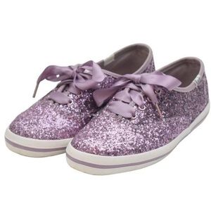 Kate Spade purple sparkle keds